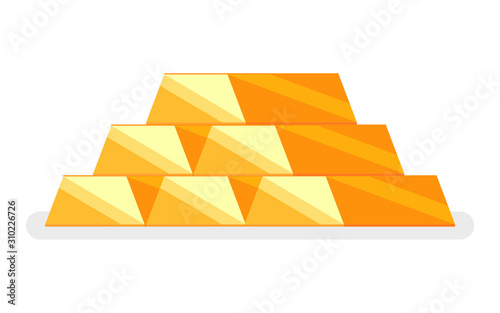 Golden billions, jewelry bricks, glossy metal shavings, rich decoration, currency block, money investment, shiny gold reserves, business invest vector