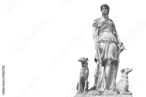 Ancient statue Diana (Artemida, Artemis). Powerful Goddess of of the moon, wildlife, nature and hunting. photo