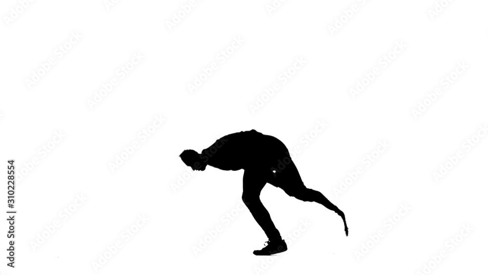 black silhouette on a white background, man dancing break dance, hip hop, street dancing in the studio, isolated black silhouette on a white background, man dancing break dance, hip hop, street dancing in the studio, isolated