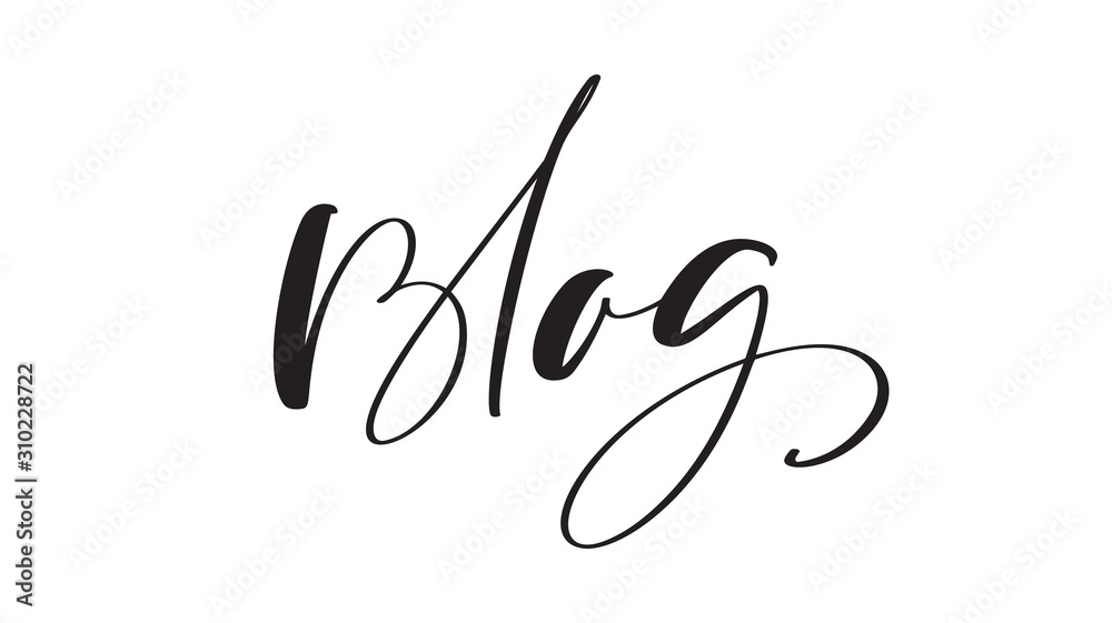 Blog vector calligraphy text. Concept for social media, mobile apps. Blogging sign, design template, modern trend design illustration Blog vector calligraphy text. Concept for social media, mobile apps. Blogging sign, design template, modern trend design illustration