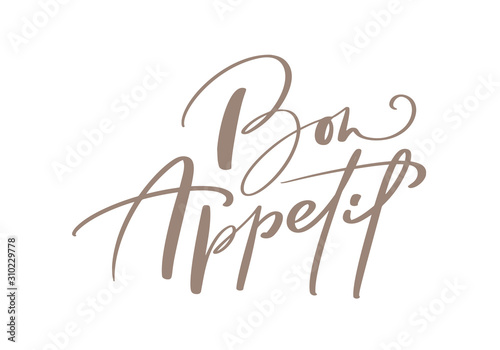 Obraz na płótnie Bon Appetit Vector hand drawn text calligraphic letters