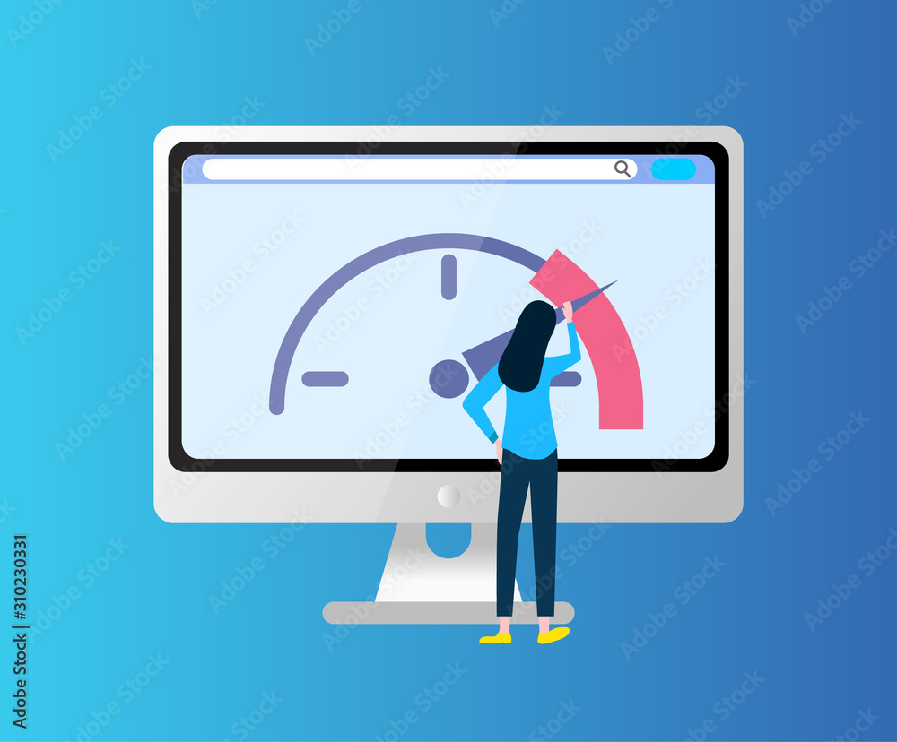 Cellular communications measuring device, screen of computer with