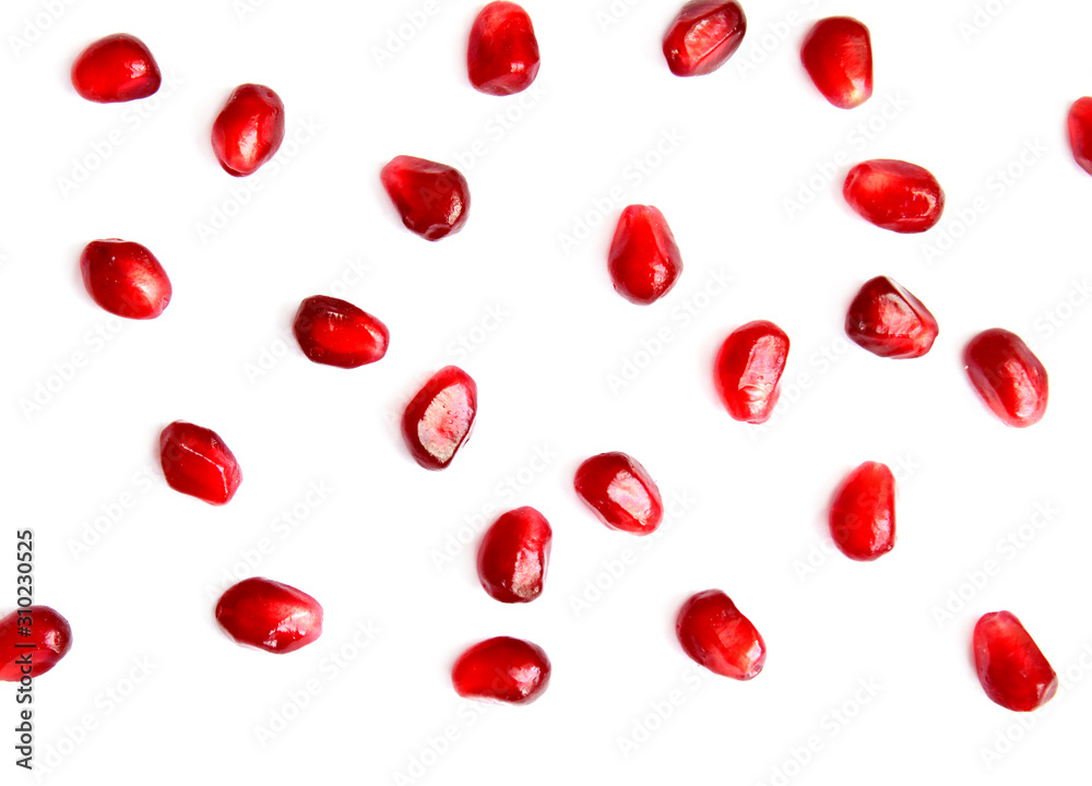red fruits pomegrenate on white background red fruits pomegrenate on white background