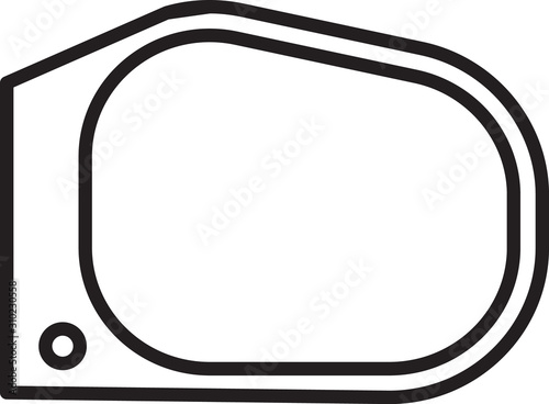 Black line Car mirror icon isolated on white background. Vector Illustration