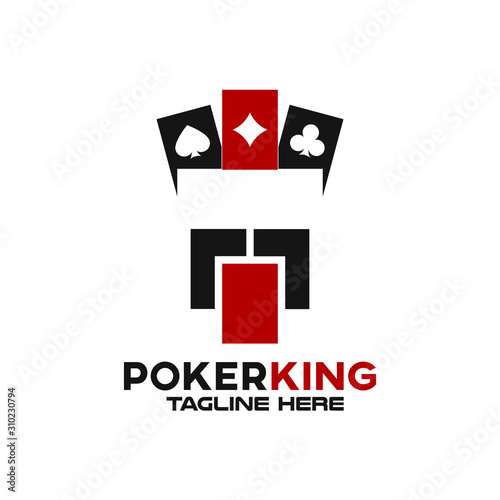 Modern poker king logo. Vector illustration.