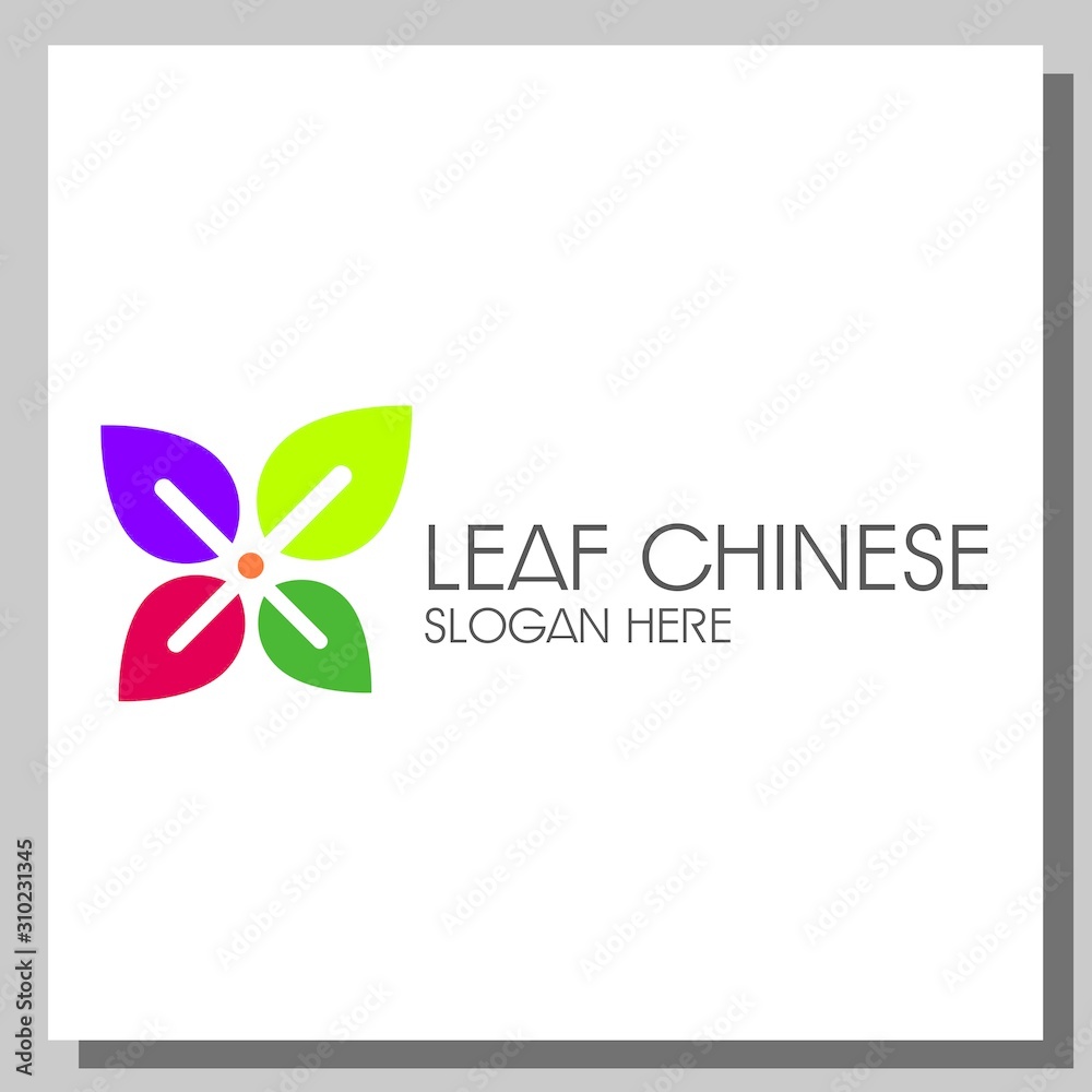leaf chinese logo, can be used for website and company logos