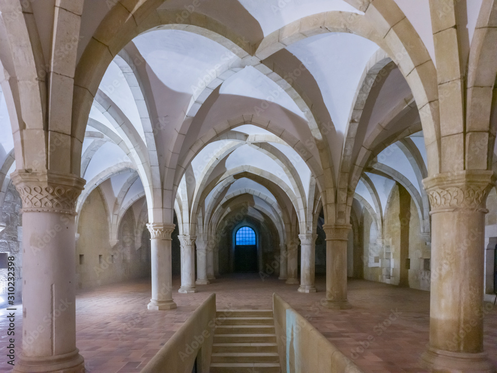 Interiors of a monastery, Alcobaca Monastery, Alcobaca, Portugal