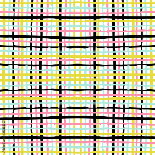 Pink Simple Line Vector Seamless Pattern. Fashion 