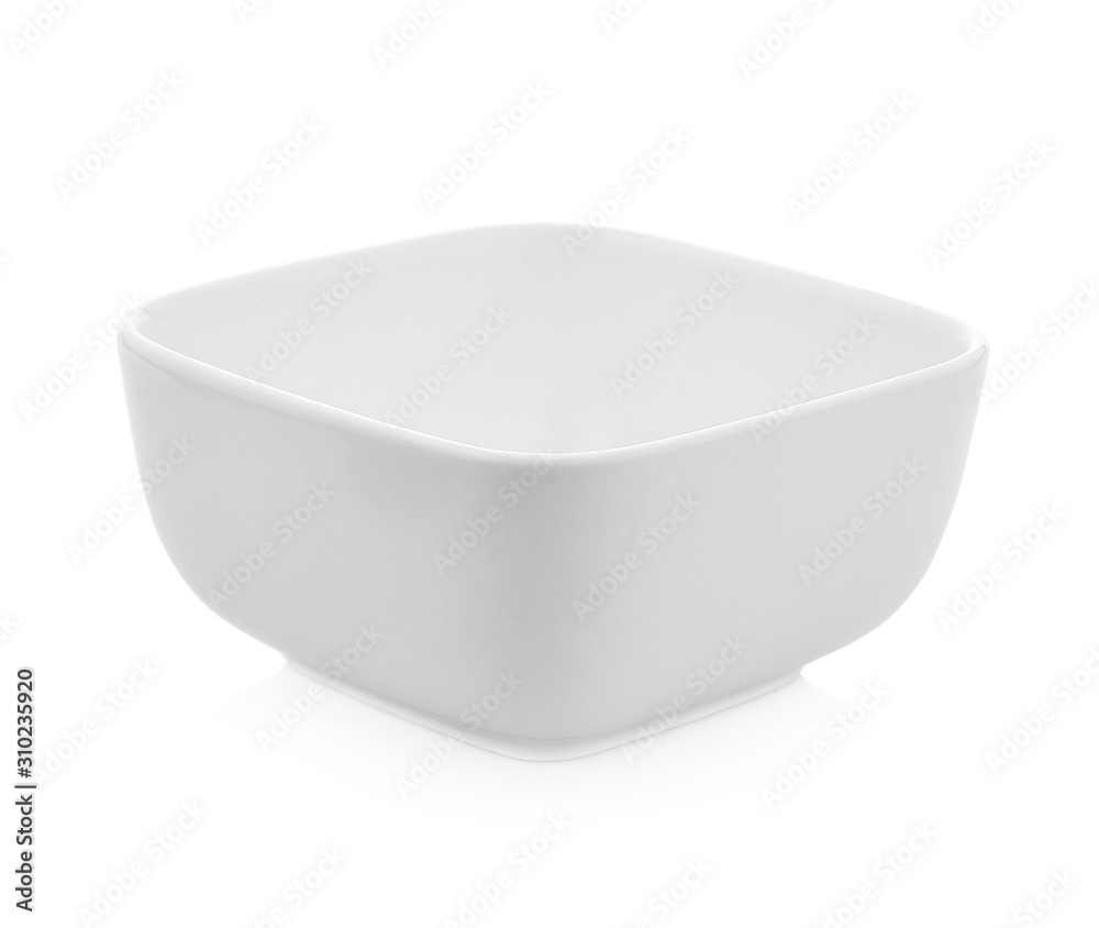 Square Bowl empty on white background Square Bowl empty on white background