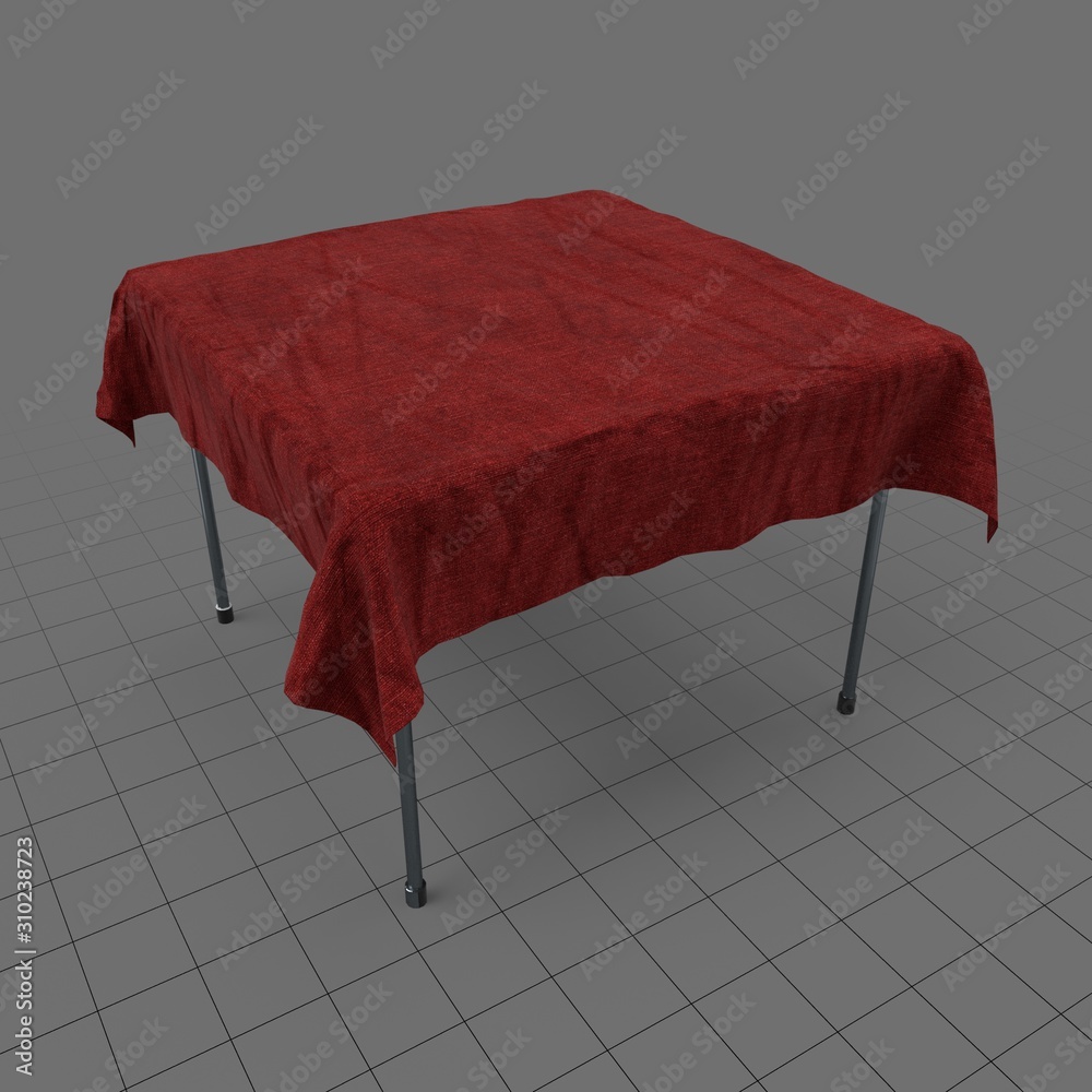 Dining table with tablecloth Stock 3D asset | Adobe Stock