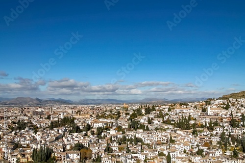 View of Granada old city from tower of Alhambra Palace, Granada, Spain © Irina