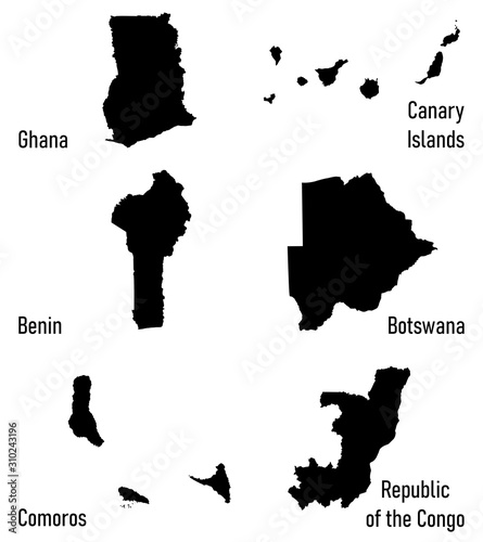  silhouettes of Africa countries
