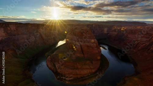 4K Zoom in Timelapse of Horseshoe Bend at sunset, Arizona, USA