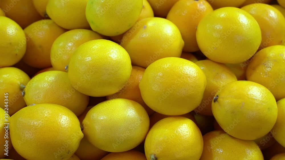 Ripe lemons at a farmers market in Spain. Ripe lemons at a farmers market in Spain.