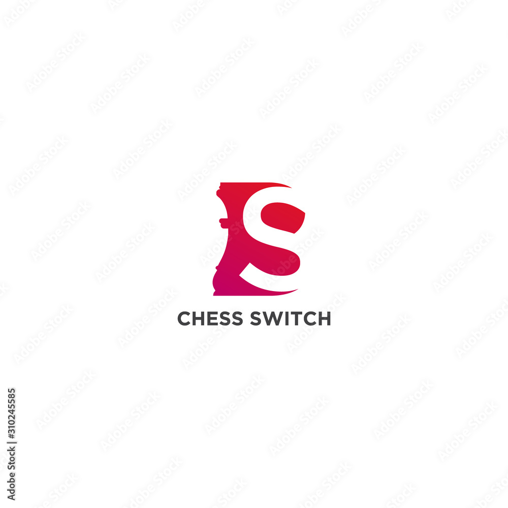 ABSTRACT PAWN NEGATIVE SPACE S LOGO ICON TEMPLATE DESIGN VECTOR FOR YOUR BUSINESS