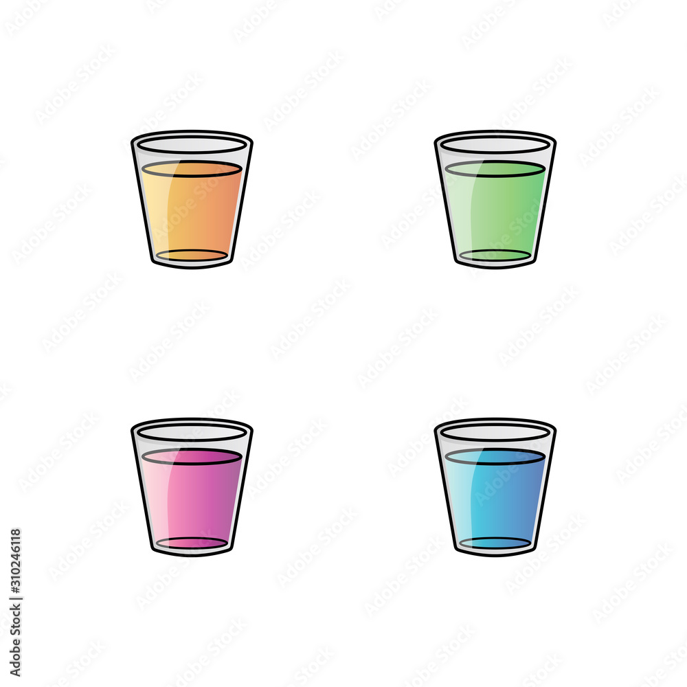 illustration of glass clip art filled with water with various flavors illustration of glass clip art filled with water with various flavors