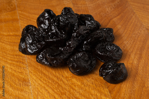 The fruits of sun-dried black plum (prunes)