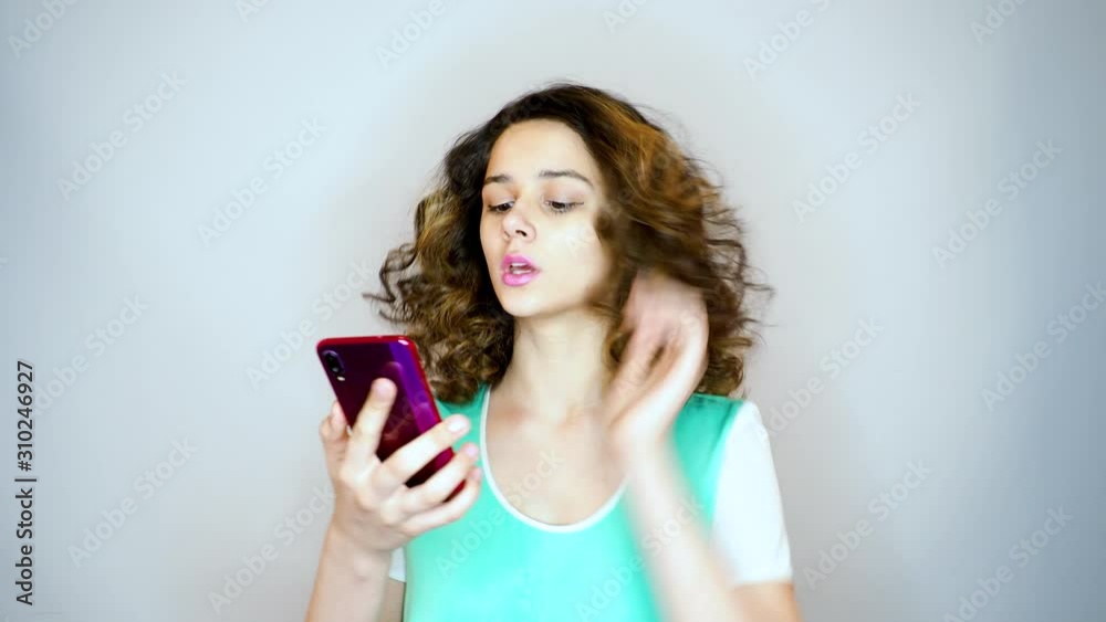 online shopping online retail service based. Matured teen girl writes a message chatting in social media messenger. children technology and communication concept. teenage girl lifestyle. 4k online shopping online retail service based. Matured teen girl writes a message chatting in social media messenger. children technology and communication concept. teenage girl lifestyle. 4k