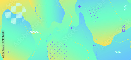 Vector Memphis Banner. Modern Flow Business 