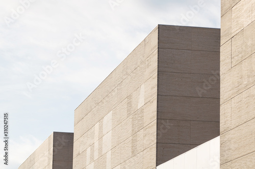 Urban architecture. Close up of a modern office building facades.