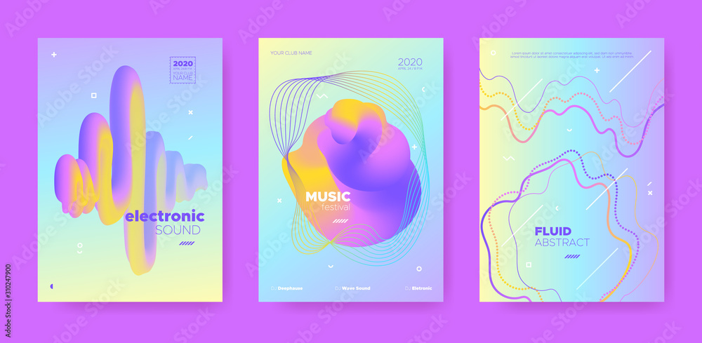 Dance Music Poster. Abstract Gradient Blend. 