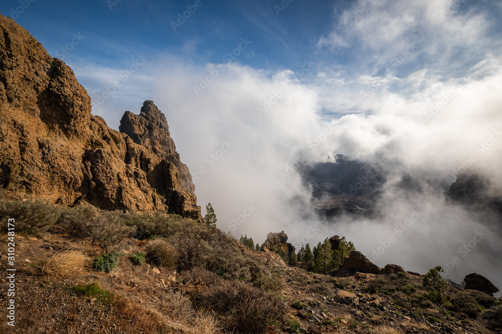 Gran Canaria mountains in Canary Islands. Roque Nublo Gran Canaria mountains in Canary Islands. Roque Nublo