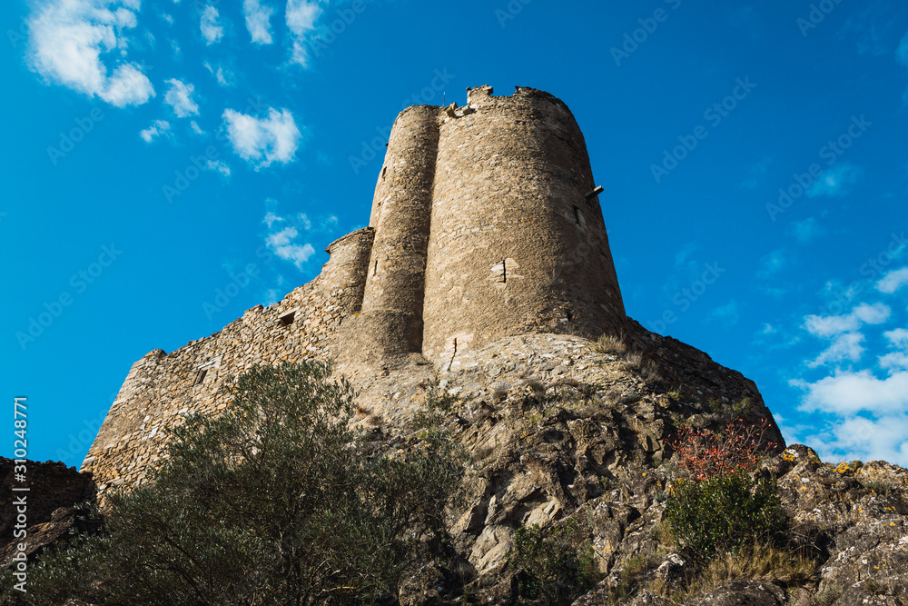 Medieval tower in France: Lastours Castle