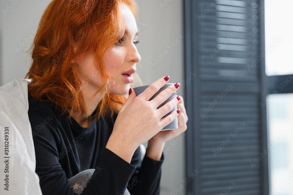 young woman with cup of coffee young woman with cup of coffee