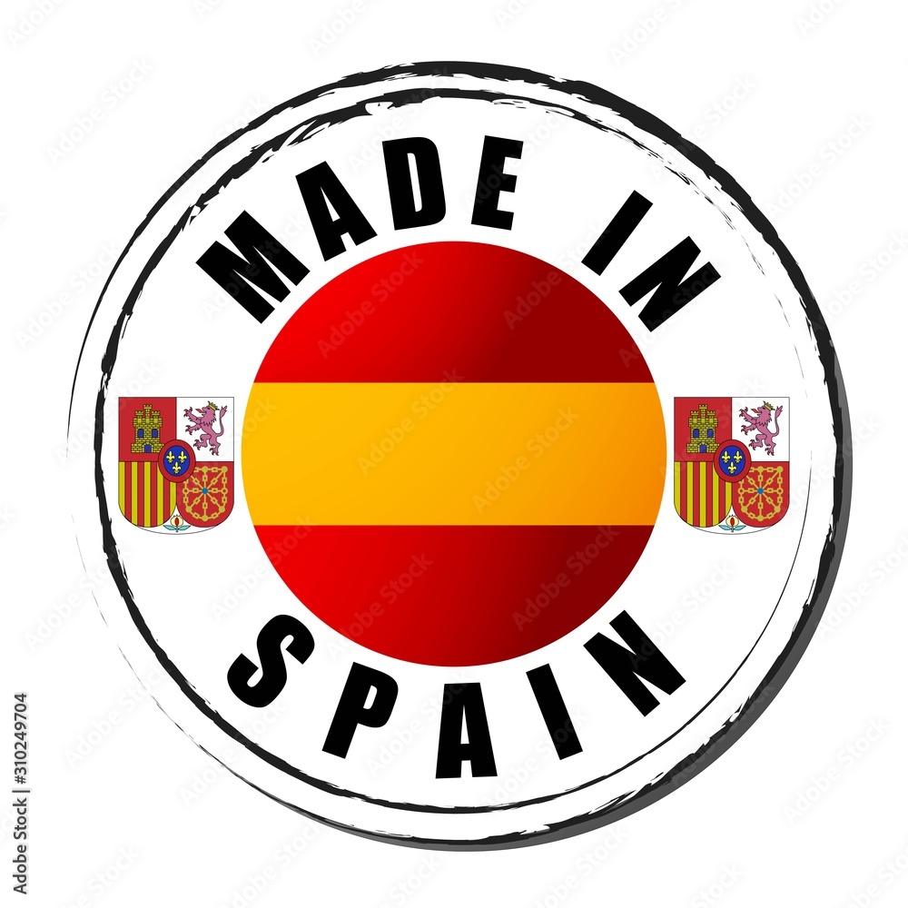 Made in Spain coloring the flag. Symbol. Seal. Made in Spain coloring the flag. Symbol. Seal.