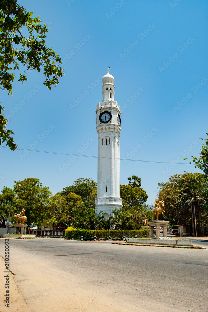 Fototapeta premium Clock tower in Jaffna in Sri Lanka