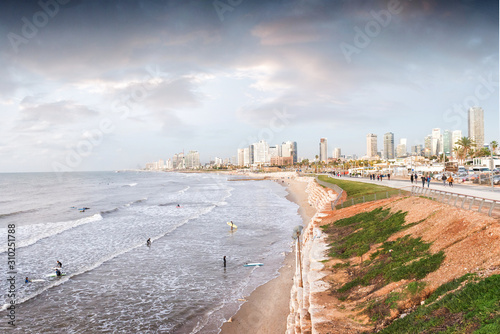 TEL AVIV, ISRAEL -The outlook to waterfront and city from old Jaffa © ajhabib
