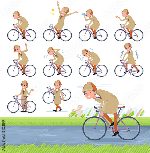 flat type Detective man_road bike