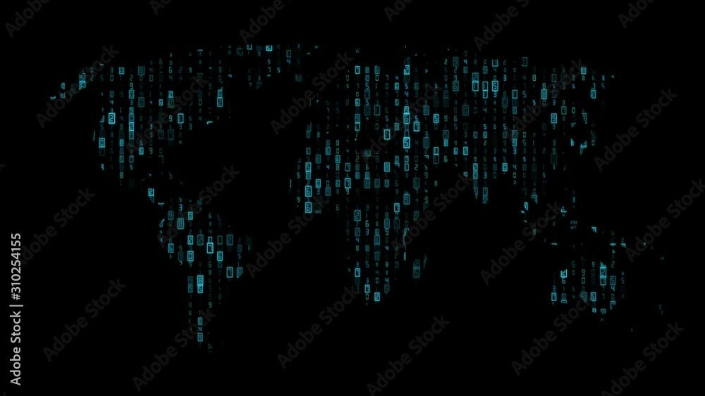 Background world map. Video background with animated world map and code. Background world map. Video background with animated world map and code.