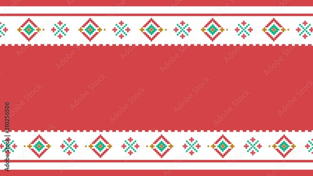 Text placeholder. Traditional Lapland vector pattern, Sami people folk art design, knitting and embroidery Nordic, Scandinavian retro ornaments from Norway, Sweden, Finland, Ukraine, Poland and Russia