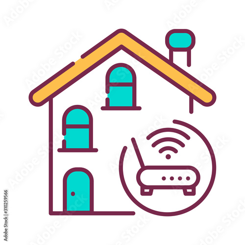 Internet connection color line icon. Ability of individuals to connect to the Internet. Pictogram for web page, mobile app, promo. UI UX GUI design element. Editable stroke.