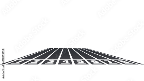 Grey running tracks. vector illustration