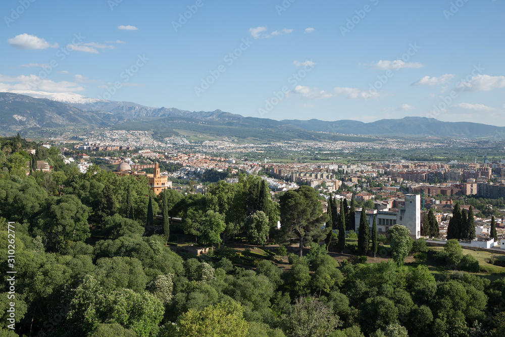 View to Granada from Alhambra, Spain