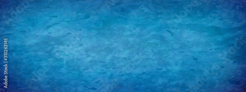 Elegant blue marbled texture empty horizontal background. Luxury antique card. Old blurred texture wallpaper. Website background. Vintage textured web banner header board. Copy space