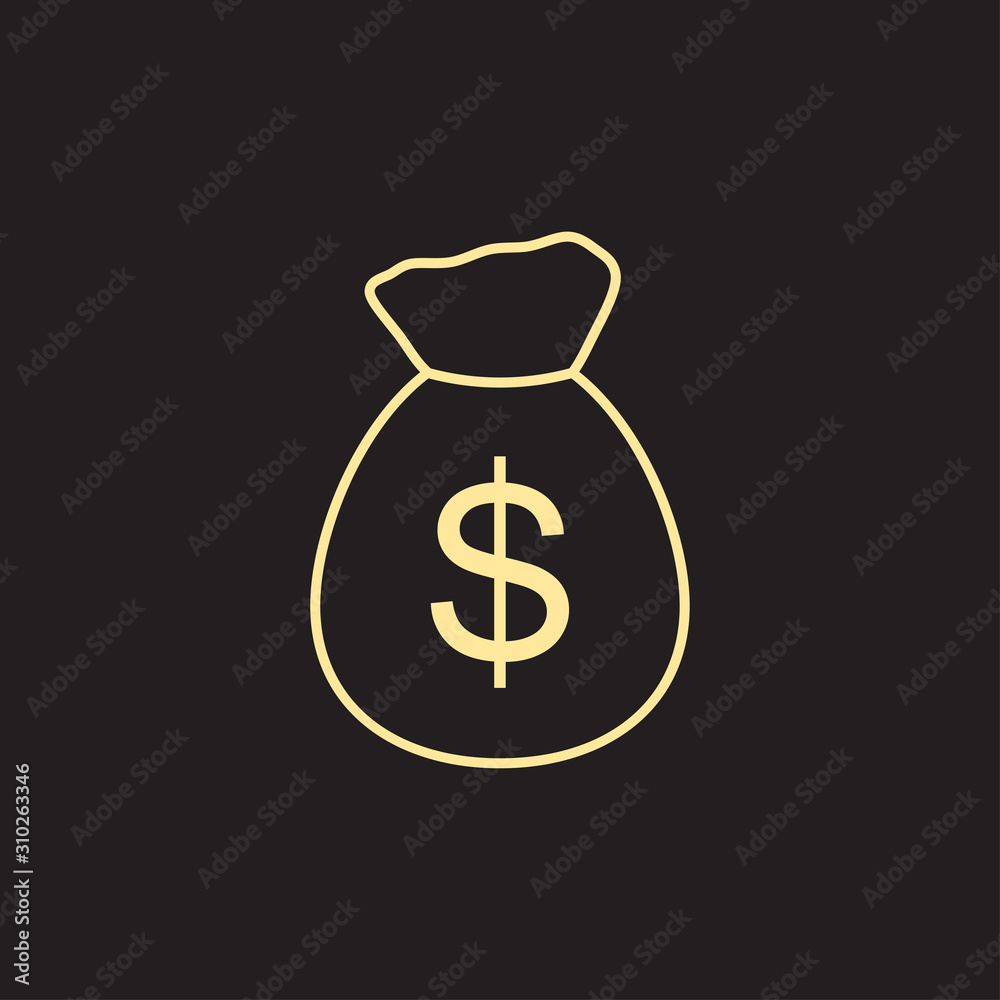 Bag with money. Idost Wealth Success Symbol Concept. Vector illustration in a flat chic design. Bag with money. Idost Wealth Success Symbol Concept. Vector illustration in a flat chic design.