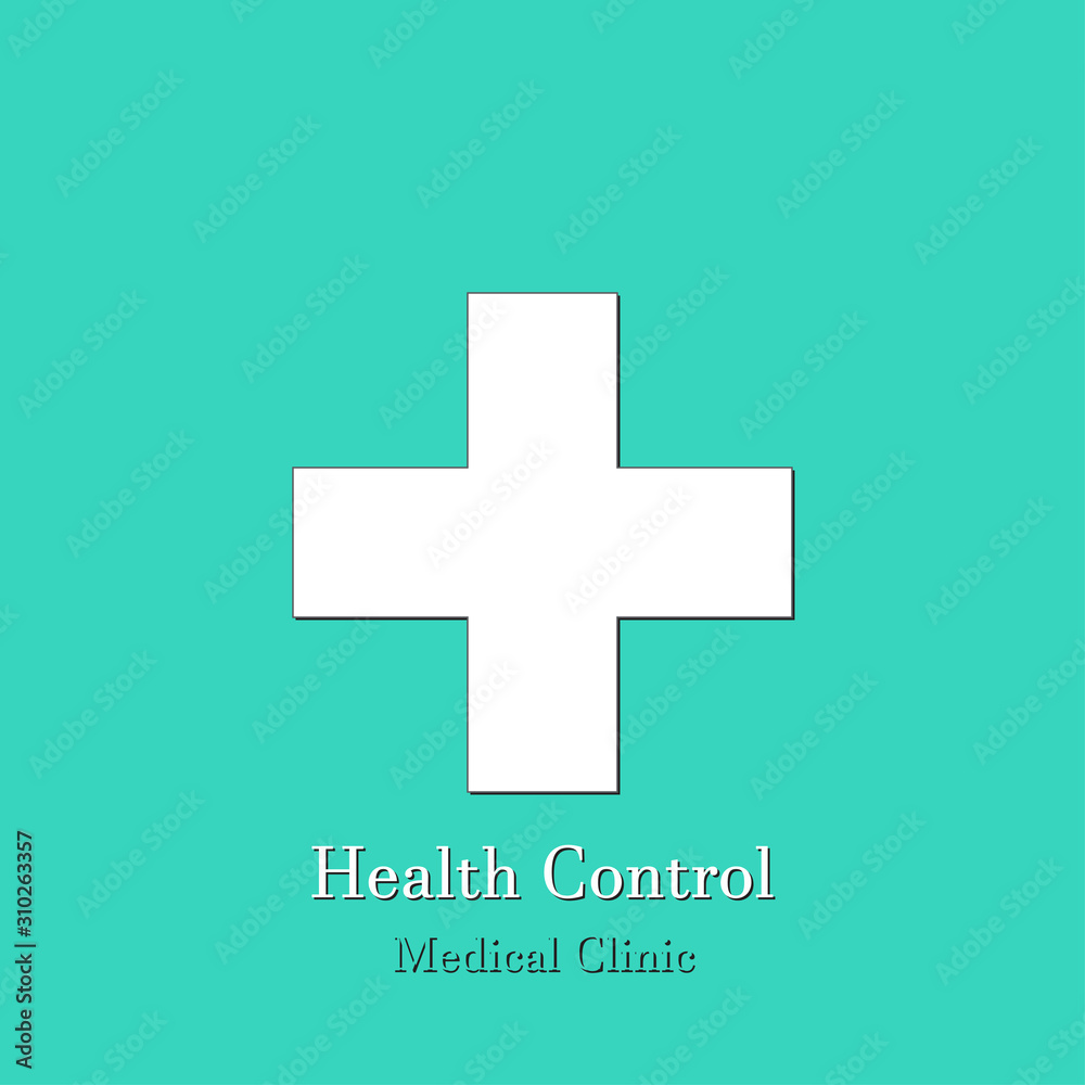 Medical clinic symbol, flat icon with the inscription. Vector illustration of a health banner concept. Medical clinic symbol, flat icon with the inscription. Vector illustration of a health banner concept.