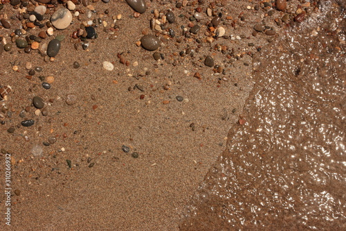 Sand und Wasser am Strand Detail 