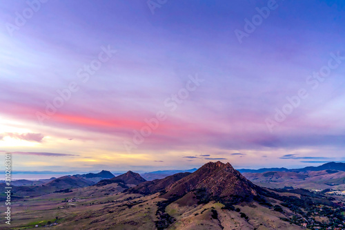 Purple and Magenta Sunset over Mountains 