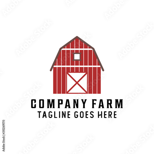 Vintage farm logo design - barn wood building house farm cow cattle
