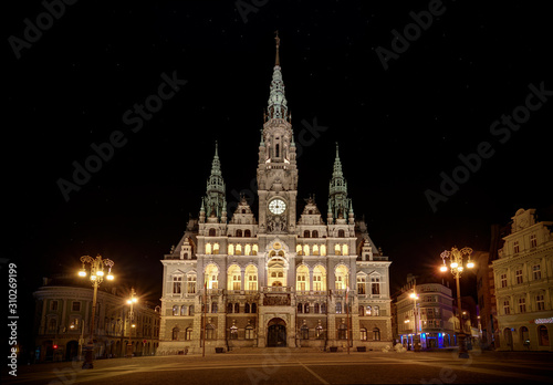 City Hall, town hall Liberec City Hall in Liberec at night.