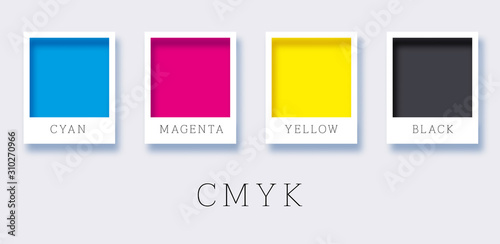 CMYK colors concept. Provider of printer ink and toner, letterpress printers. Keep printing!