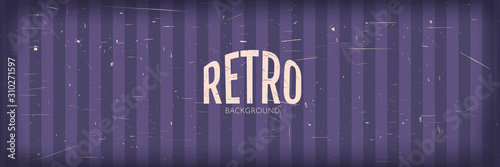 Vector vintage style background. Violet color. 70s, 80s, 90s retro graphic. Aged paper design. Grain overlay with old photo effect blackouts around the edges. Grungy wallpaper with scratches.