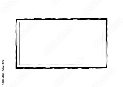 Square grunge vector brush frame. Grunge background Abstract vector template.