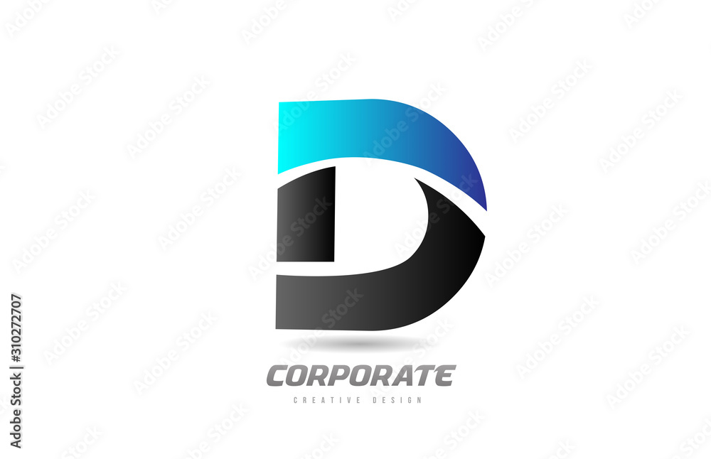 blue black alphabet letter D logo icon design for business blue black alphabet letter D logo icon design for business