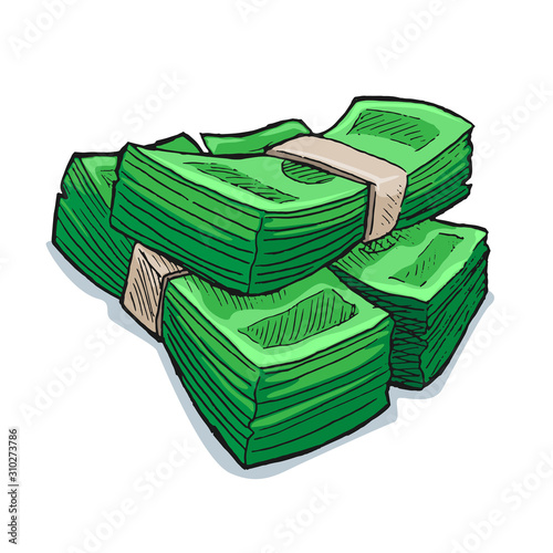 Stack of paper money bunch