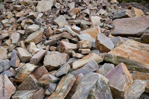 Close up of large rocks at quarry